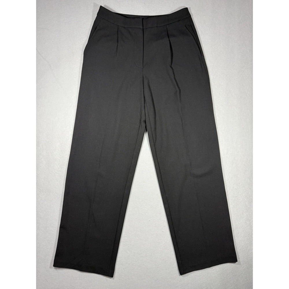 Zebra Fashion Black Twill Wide Leg Pleated Trousers Size EU 38 Whimsigoth Grunge